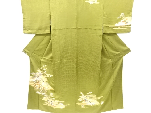 JAPANESE KIMONO / VINTAGE HOMONGI / KINSAI / PEOPLE IN THE HEIAN ERA